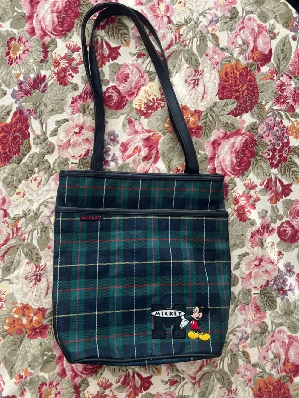 90s y2k vintage plaid Mickey purse Disney - Picture 1 of 9